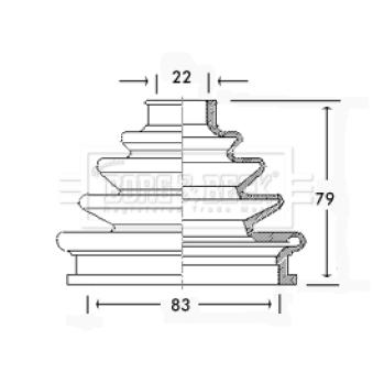 Joint-soufflet, arbre de commande BORG & BECK BCB2301
