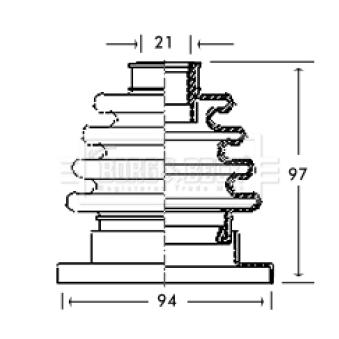 Joint-soufflet, arbre de commande BORG & BECK BCB2717