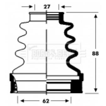 Joint-soufflet, arbre de commande BORG & BECK BCB2806