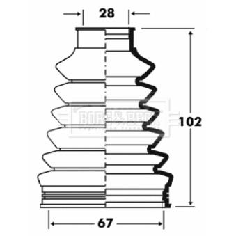 Joint-soufflet, arbre de commande BORG & BECK BCB2830