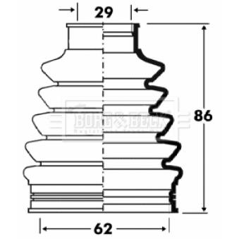 Joint-soufflet, arbre de commande BORG & BECK