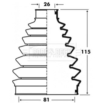 Joint-soufflet, arbre de commande BORG & BECK BCB6075