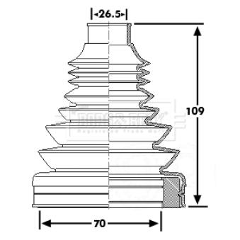 Joint-soufflet, arbre de commande BORG & BECK BCB6183