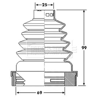 Joint-soufflet, arbre de commande BORG & BECK BCB6190
