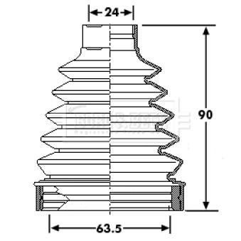 Joint-soufflet, arbre de commande BORG & BECK BCB6201