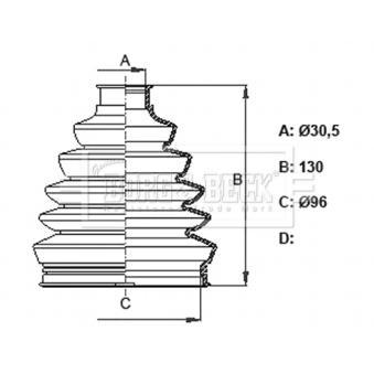 Joint-soufflet, arbre de commande BORG & BECK BCB6332