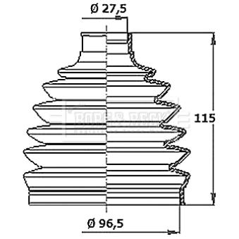 Joint-soufflet, arbre de commande BORG & BECK BCB6411