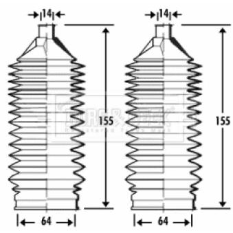 Joint-soufflet, direction BORG & BECK BSG3284