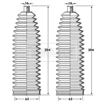 Joint-soufflet, direction BORG & BECK BSG3416