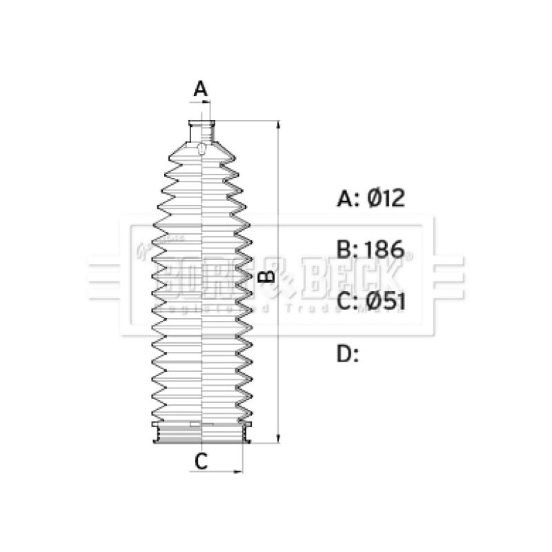 Joint-soufflet, direction BORG & BECK BSG3462 - Visuel 1
