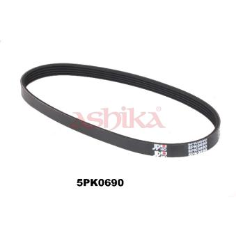 Courroie trapézoïdale à nervures ASHIKA 112-5PK690