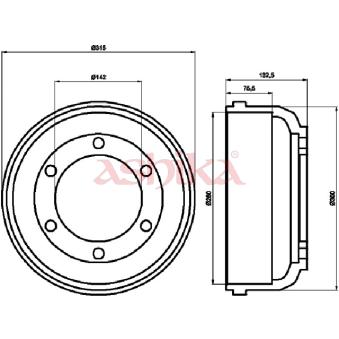 Tambour de frein ASHIKA 56-00-0317