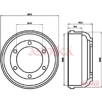 Tambour de frein ASHIKA 56-00-0317C