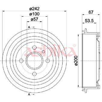 Tambour de frein ASHIKA 56-00-0402