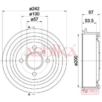 Tambour de frein ASHIKA 56-00-0402C