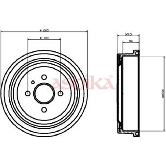 Tambour de frein ASHIKA 56-00-0404