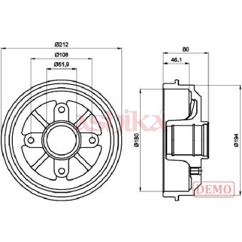 Tambour de frein ASHIKA 56-00-0608C