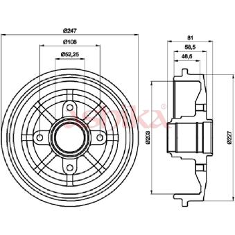 Tambour de frein ASHIKA 56-00-0609