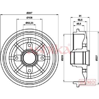 Tambour de frein ASHIKA 56-00-0609C