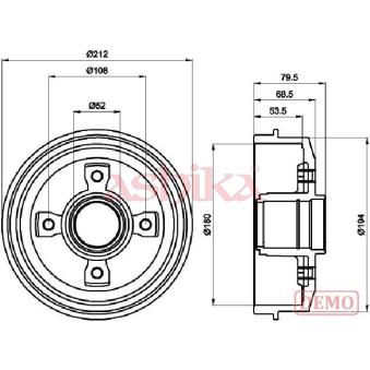Tambour de frein ASHIKA 56-00-0612C