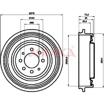 Tambour de frein ASHIKA 56-00-0703