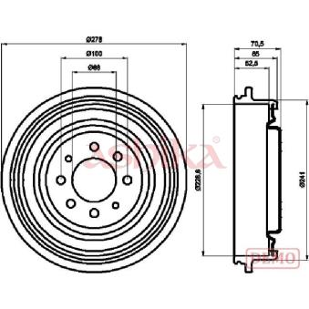 Tambour de frein ASHIKA 56-00-0703C