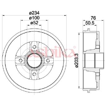Tambour de frein ASHIKA 56-00-0704