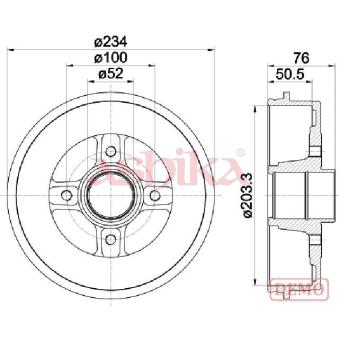 Tambour de frein ASHIKA 56-00-0704C