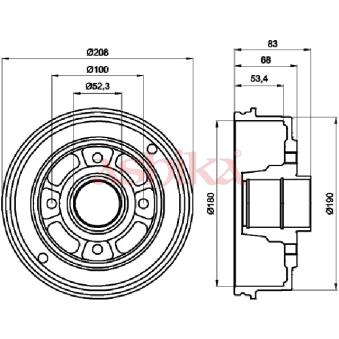 Tambour de frein ASHIKA 56-00-0707