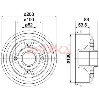 Tambour de frein ASHIKA 56-00-0709