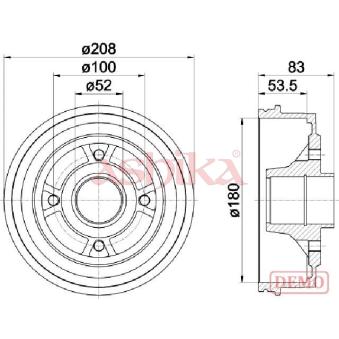 Tambour de frein ASHIKA 56-00-0709C