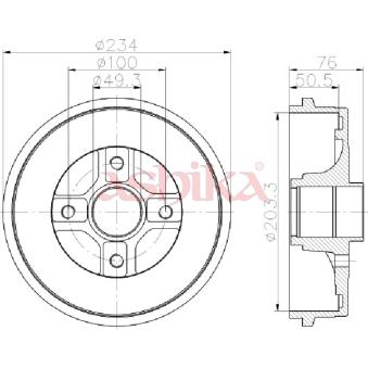 Tambour de frein ASHIKA 56-00-0710