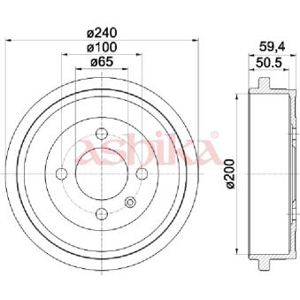 Tambour de frein ASHIKA 56-00-0902