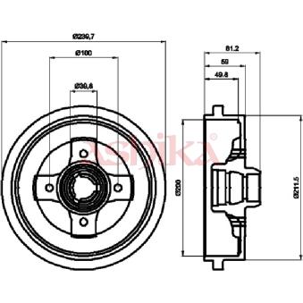Tambour de frein ASHIKA 56-00-0909
