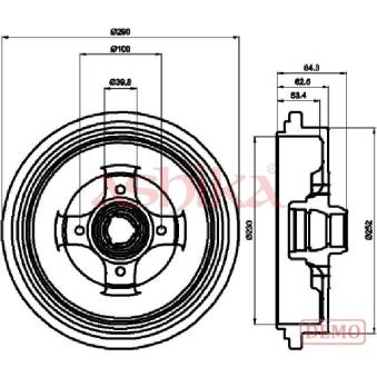 Tambour de frein ASHIKA 56-00-0913C