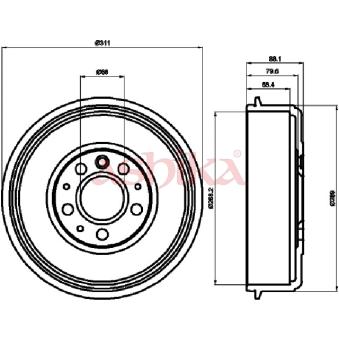 Tambour de frein ASHIKA 56-00-0914