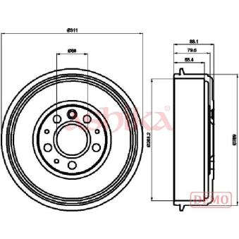 Tambour de frein ASHIKA 56-00-0914C