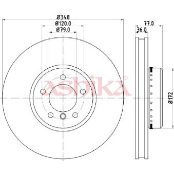 Jeu de 2 disques de frein avant ASHIKA 60-00-0157