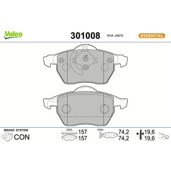Jeu de 4 plaquettes de frein avant VALEO