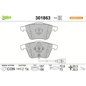 Jeu de 4 plaquettes de frein avant VALEO