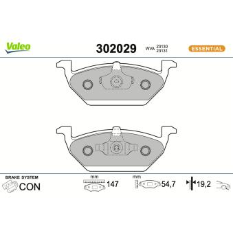 Jeu de 4 plaquettes de frein avant VALEO