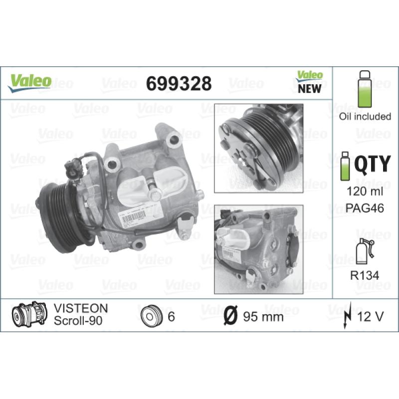 Compresseur, climatisation VALEO 699328 - Visuel 1