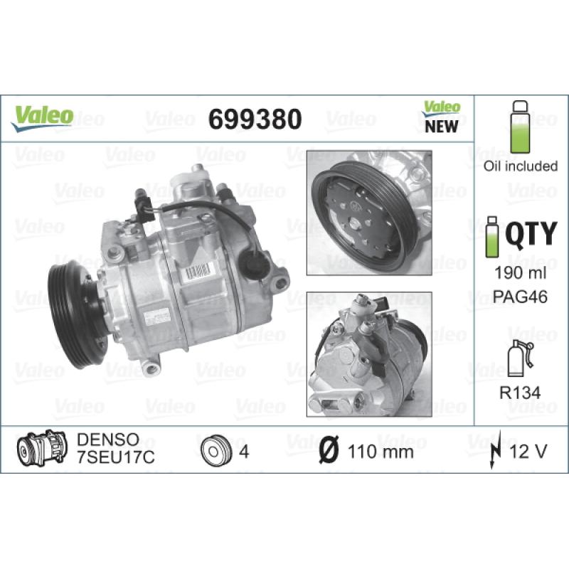 Compresseur, climatisation VALEO 699380 - Visuel 1