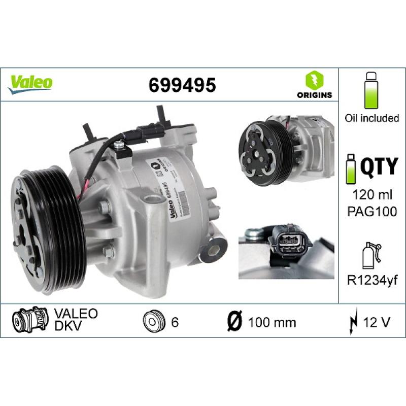 Compresseur, climatisation VALEO 699495 - Visuel 1