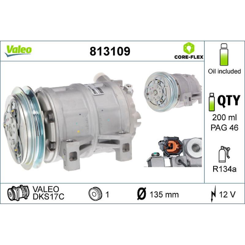 Compresseur, climatisation VALEO 813109 - Visuel 1