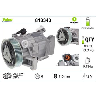 Compresseur, climatisation VALEO 813343