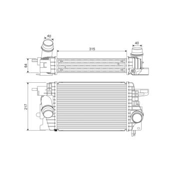 Intercooler, échangeur VALEO 818399