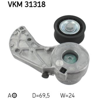 Poulie-tendeur, courroie trapézoïdale à nervures SKF