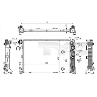 Radiateur, refroidissement du moteur TYC 721-0018