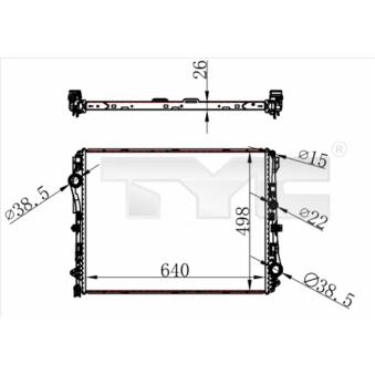 Radiateur, refroidissement du moteur TYC 721-0022